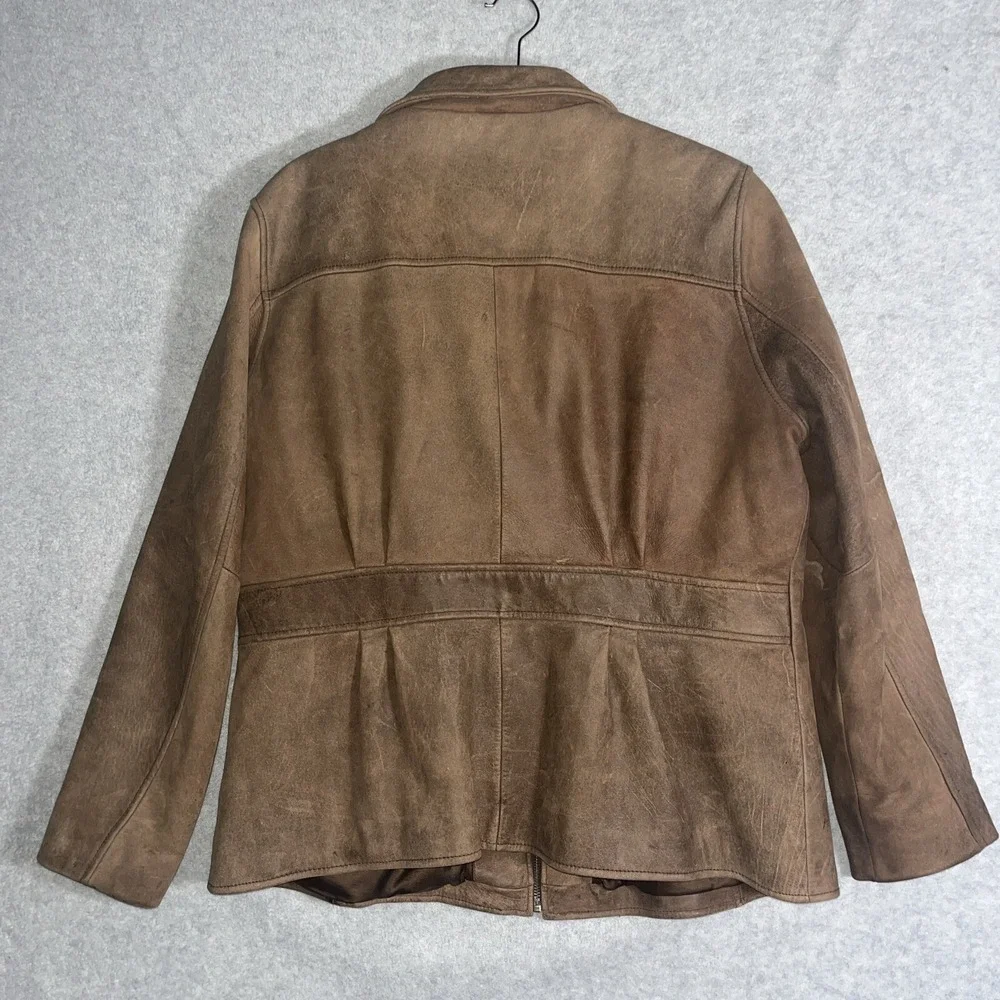Y2K Wilsons Leather Brown Nubuck Patina Thinsulate Jacket Women's XL Retro‎ 90's